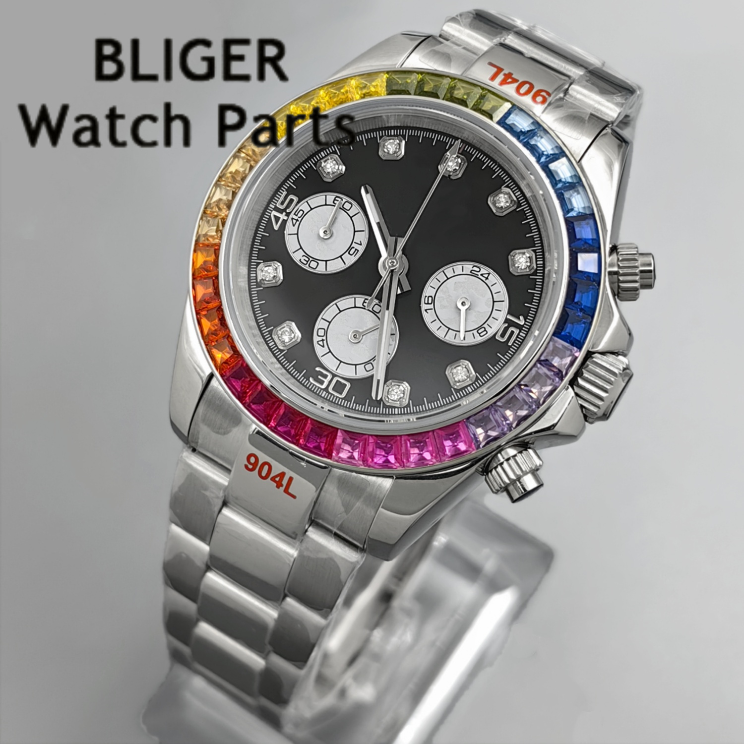 BLIGER Black Panda Dial Multic - đánh giá và giá Rubber Strap Diver