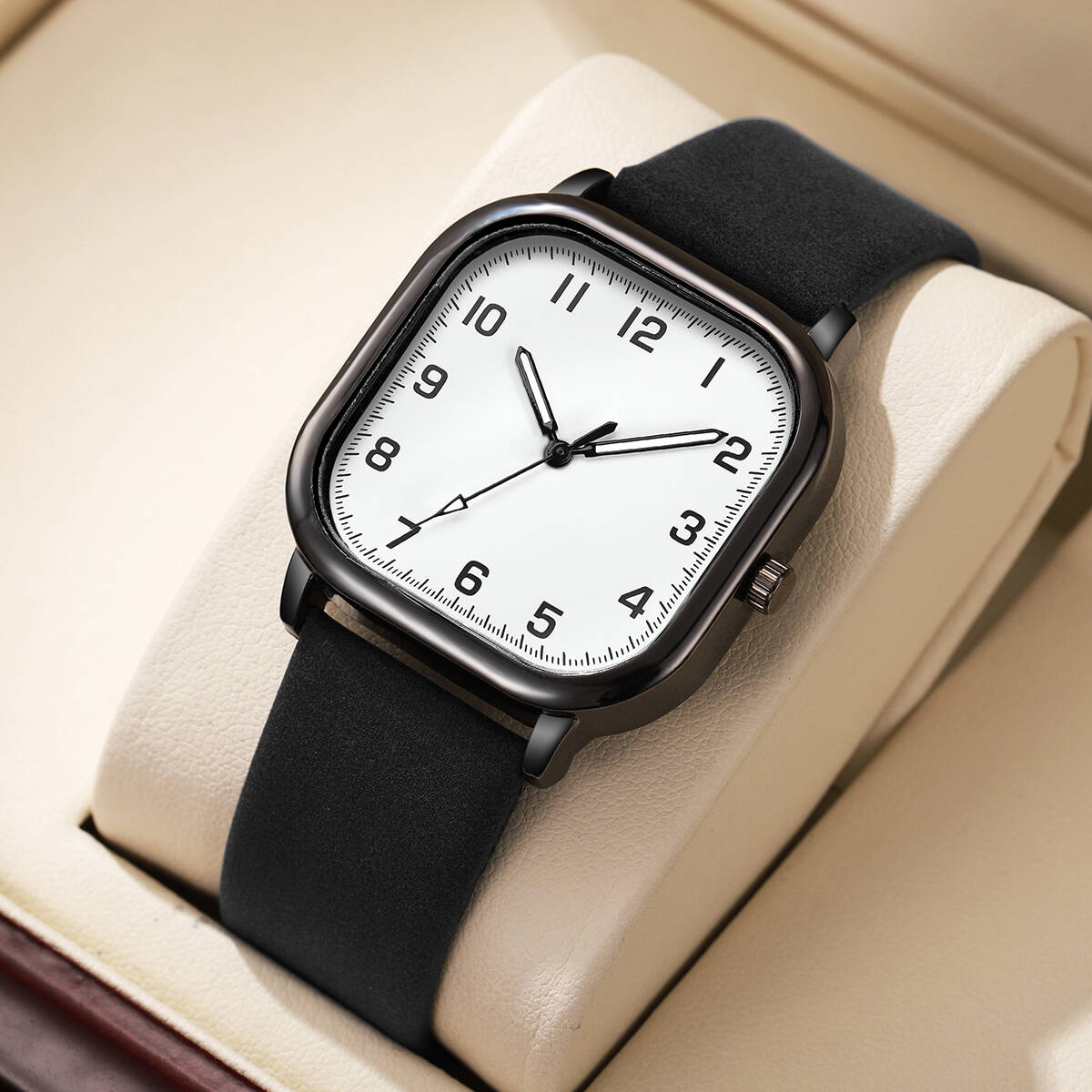 Fashion Square Men Watches Sim - đánh giá và giá Leather Watch Band Men