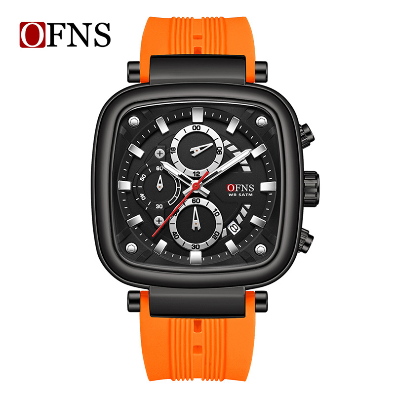 OFNS square waterproof sports  - đánh giá và giá Rubber Strap Diver