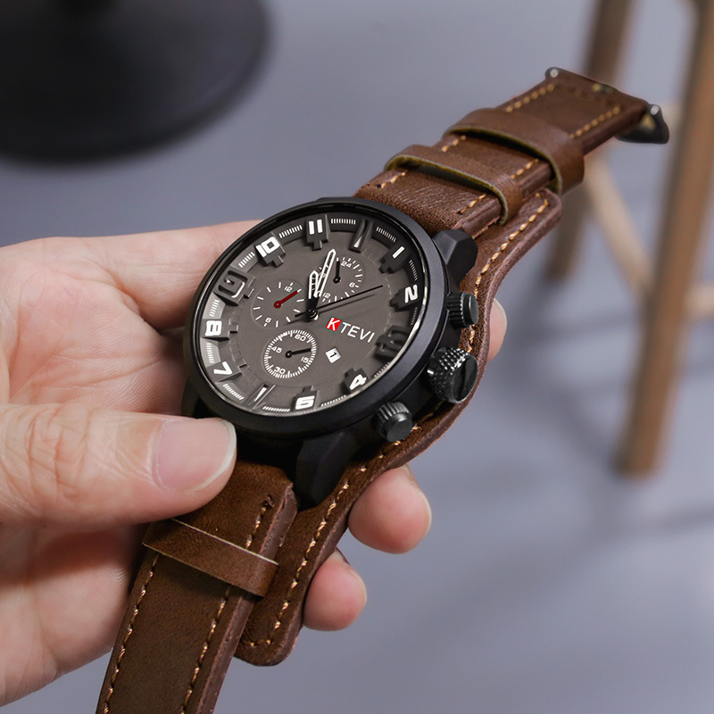 Fashion Arabic Dial Men Quartz - đánh giá và giá Leather Watch Band Men