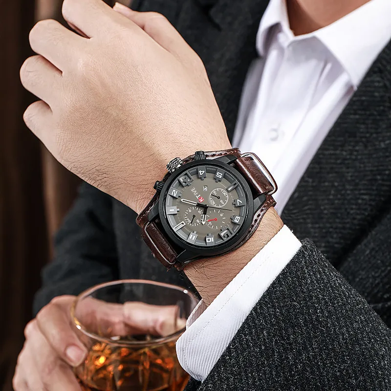 Fashion Arabic Dial Men Quartz - đánh giá và giá Leather Watch Band Men