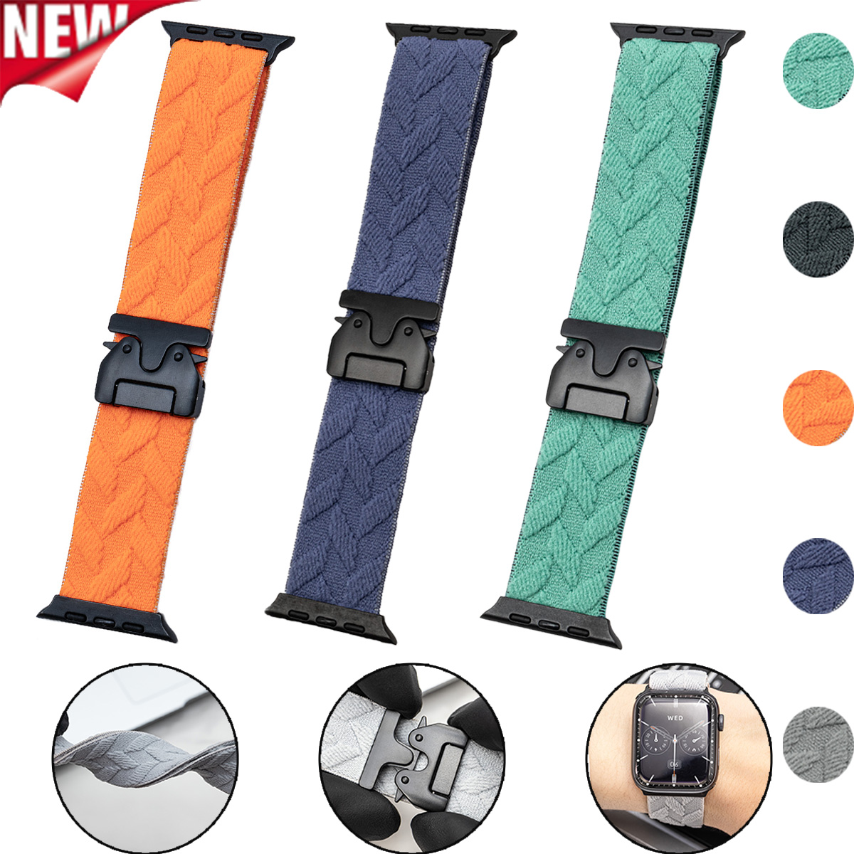 nylon strap for iwatch 10 9 8  - đánh giá và giá Parachute Strap Elastic