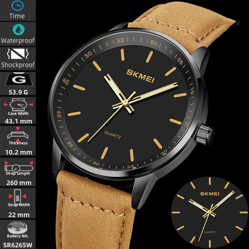 Skmei Original Brand Quartz Wa - đánh giá và giá Leather Watch Band Men